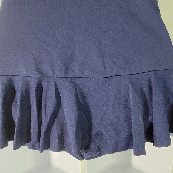Ralph Lauren Indigo Bel-Air Halter Ruched Tummy-Control Swimdress Sz 6 - Picture 9 of 12